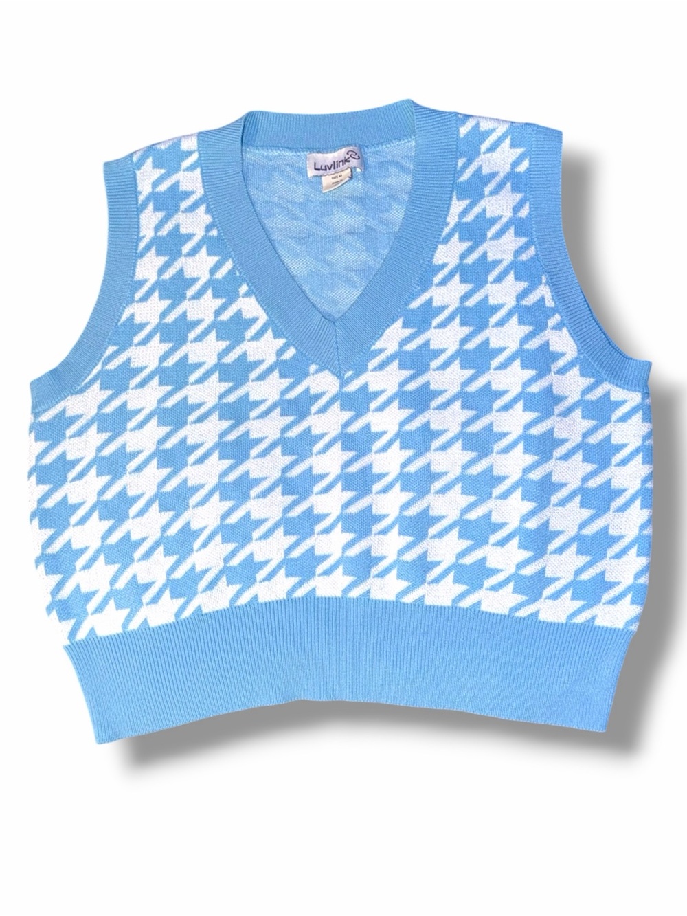 LuvLink Houndstooth knit Vest medium